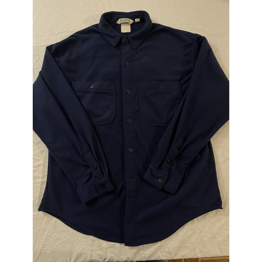 Vintage Plow and Hearth Fleece Jacket Mens X Size X Large Blue Western Outdoors